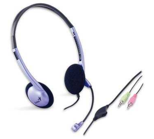 Гарнитура Genius HS-04S, 1х mini jack 3.5mm, регулятор громкости на проводе, длина провода 2м