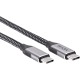 Кабель USB3.2 Gen2X2, CM->CM, 20Gbs, 100WT, 4KX60Hz, All shell, 1.8m VCOM <CU420M-1.8M> Кабель VCOM USB 3.1 Type-C M/USB 3.1 Type-C M (CU420M-1.8M)