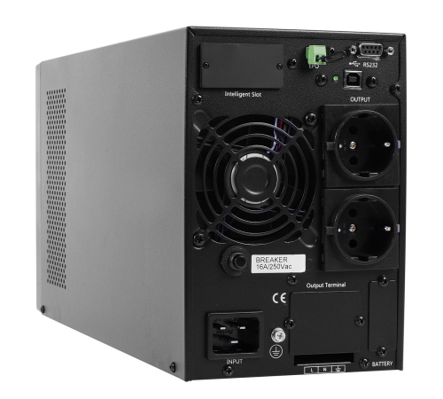 ИБП POWERMAN Online 2000, LCD, двойного преобразования, 2000ВА, 1800Вт, 2 евророзетки с резервным питанием, USB, RS232, слот SNMP, разъем EPO, внешний блок батарей (в комплект не входит), 215 х 315 х 475 мм., 8.9 кг. Powerman Online 2000 Plus ИБП POWERMAN Online 2000, LCD, двойного преобразования, 2000ВА, 1800Вт, 2 евророзетки с резервным питанием, USB, RS232, слот SNMP, разъем EPO, внешний блок батарей (в комплект не входит), 215 х 315 х 475 мм., 8.9 кг. Powerman Online 2000 Plus