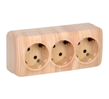 IEK ERH31-K34-16 РС23-3-ХС Розет. 3-ая с з/к о/у 16А GLORY сосна