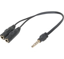 Defender Переходник Headset Jack 2*3.5jack—3.5 4pin jack 0,15м (63012)
