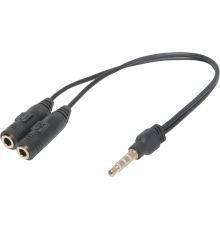 Defender Переходник Headset Jack 2*3.5jack—3.5 4pin jack 0,15м (63012)