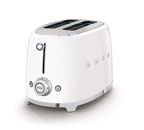 Тостер на 2 ломтика,SMEG TSF01WHEU, белый Тостер на 2 ломтика,SMEG TSF01WHEU, белый