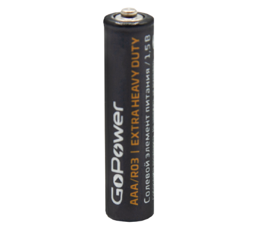 Батарейка GoPower R03 AAA BL4 Heavy Duty 1.5V (4/48/576) блистер (4 шт.) Батарейка GoPower R03 AAA (00-00015595)