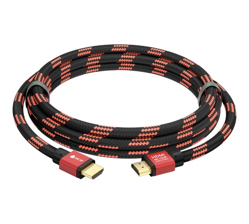 GCR Кабель PROF 3.0m HDMI 2.0, BICOLOR ECO Soft капрон, AL корпус красный, HDR 4:2:2, Ultra HD, 4K 60 fps 60Hz/5K*30Hz, 3D, AUDIO, 18.0 Гбит/с, 28AWG, GCR-54509 Greenconnect GCR-54509