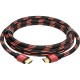 GCR Кабель PROF 3.0m HDMI 2.0, BICOLOR ECO Soft капрон, AL корпус красный, HDR 4:2:2, Ultra HD, 4K 60 fps 60Hz/5K*30Hz, 3D, AUDIO, 18.0 Гбит/с, 28AWG, GCR-54509 Greenconnect GCR-54509