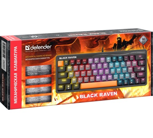 Клавиатура MECHANICAL BLK RAVEN GK-417 RU RGB 45413 DEFENDER
