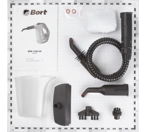Bort Пароочиститель BDR-1500-RR {Мощность 1500 Вт;Температура пара 133 °С; Емкость бачка 350 мл;Размер 300x125x245 мм; 2,02 (2,02) кг; 34 x 14 x 28; гарантия 2 г} [93410747]
