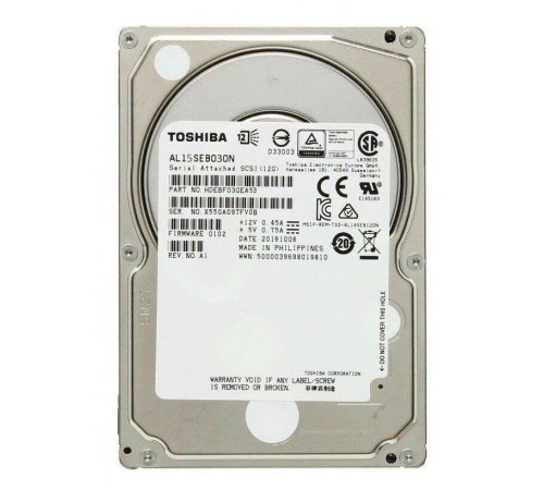 Жесткий диск SAS2.5" 300GB 10500RPM 128MB AL15SEB030N TOSHIBA Жесткий диск SAS2.5" 300GB 10500RPM 128MB AL15SEB030N TOSHIBA