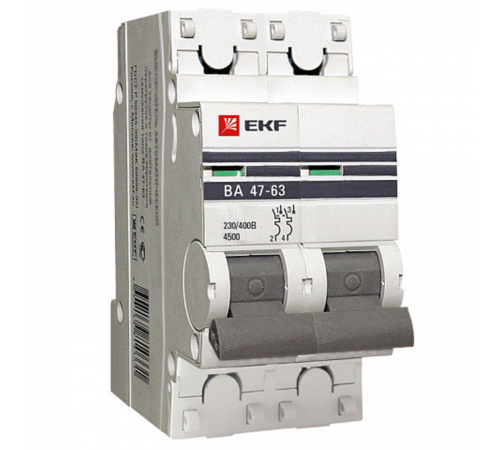 EKF mcb4763-2-20C-pro Автоматический выключатель 2P 20А (C) 4,5kA ВА 47-63 EKF PROxima EKF mcb4763-2-20C-pro Автоматический выключатель 2P 20А (C) 4,5kA ВА 47-63 EKF PROxima