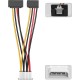 Кабель-переходник питания Vention  MOLEX 4pin M / 2 x SATA 15pin F угол 90 - 0.15м Кабель-переходник Vention Molex 4M/SATA 15F x 2 угол 90 (KDCBB)