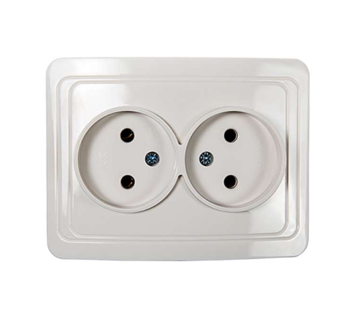 Розетка 2-м СП Classico 2102 16А IP20 бел. ASD / IN HOME 4680005959914
