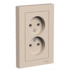 Розетка 2-м. AtlasDesign 16А без заземл. в сборе песочн. SE ATN001220
