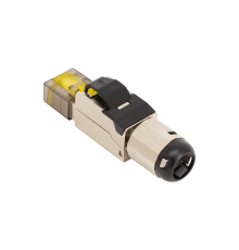 Коннектор SNR RJ45/8P8C под витую пару, Кат.8 (Класс I), 2000МГц, покрытие 50мкд, T568B, самозажимной, полный экран, металлик