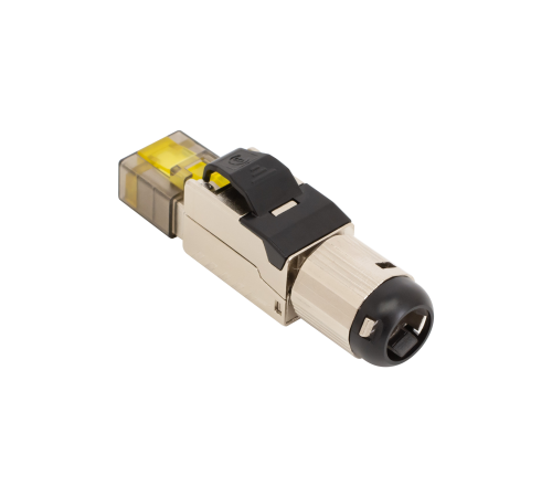 Коннектор SNR RJ45/8P8C под витую пару, Кат.8 (Класс I), 2000МГц, покрытие 50мкд, T568B, самозажимной, полный экран, металлик Коннектор SNR RJ45/8P8C под витую пару, Кат.8 (Класс I), 2000МГц, покрытие 50мкд, T568B, самозажимной, полный экран, металлик