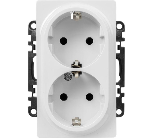 Legrand 753127 Valena LIFE.Силовая розетка двойная 2х2К+З 16А 250В с лицевой панелью.Безвинтовые зажимы.Белая