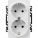 Legrand 753127 Valena LIFE.Силовая розетка двойная 2х2К+З 16А 250В с лицевой панелью.Безвинтовые зажимы.Белая