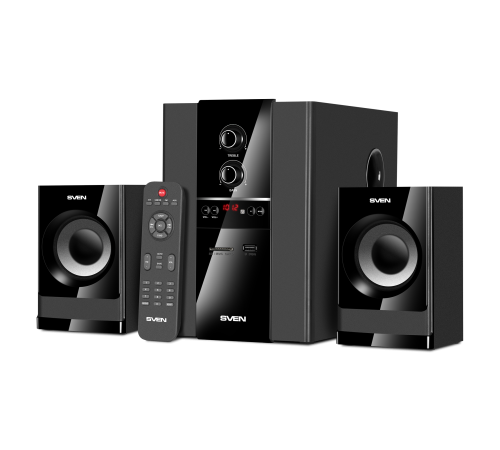 SVEN MS-1821, черный,  акустическая система 2.1, (44 Вт, Bluetooth, пульт, дисплей, FM, USB, SD) Sven SV-020774