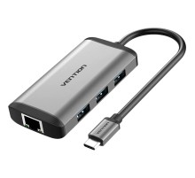 Мультифункциональный хаб Vention USB Type C 6 в 1 Мультифункциональный хаб Vention USB 3.1 M/HDMI 19F/VGA 15F/RJ45 F/USB 3.0 Type C F x 3 (CNCHB)
