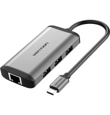 Мультифункциональный хаб Vention USB Type C 6 в 1 Мультифункциональный хаб Vention USB 3.1 M/HDMI 19F/VGA 15F/RJ45 F/USB 3.0 Type C F x 3 (CNCHB)