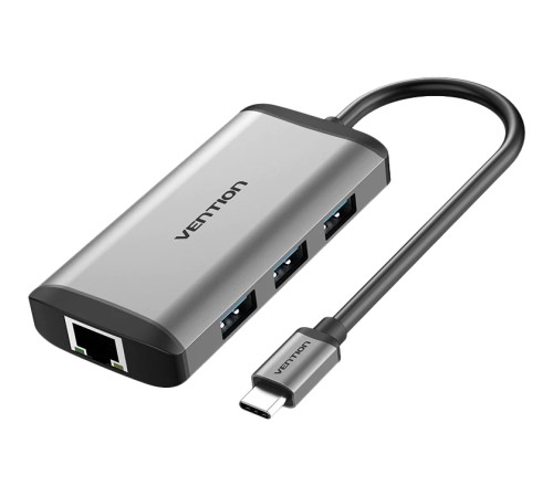 Мультифункциональный хаб Vention USB Type C 6 в 1 Мультифункциональный хаб Vention USB 3.1 M/HDMI 19F/VGA 15F/RJ45 F/USB 3.0 Type C F x 3 (CNCHB)