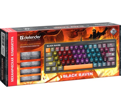 Клавиатура MECHANICAL BLK RAVEN GK-417 RU RGB 45414 DEFENDER Клавиатура MECHANICAL BLK RAVEN GK-417 RU RGB 45414 DEFENDER