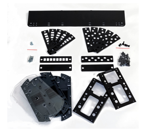 Hyperline FO-19V-2U-6xSLT-W130H30-48UN-BK Бокс оптический универсальный 19" выдвижной, с полкой, от 8 до 48 портов (SC, duplex LC, ST, FC), со сплайс пластиной, без пигтейлов и проходных адаптеров, 2U, черный Hyperline FO-19V-2U-6xSLT-W130H30-48UN-BK