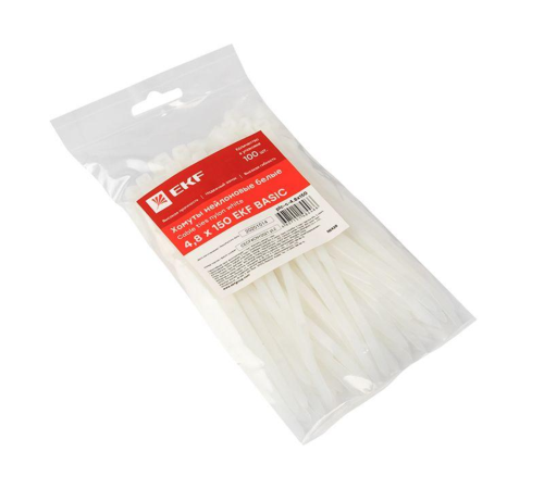 EKF plc-c-4.8x150 Хомут нейлоновый (4,8х150) (100шт.) EKF Basic