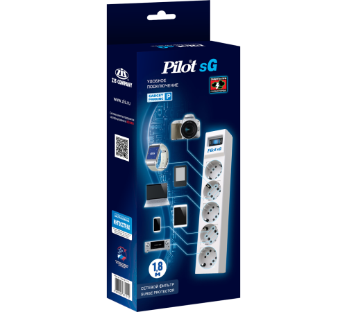 Сетевой фильтр ZIS Pilot sG (1.8 м, 5 розеток) (Pilot SG5)