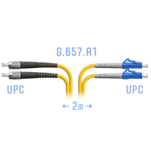 Патчкорд оптический LC/UPC-FC/UPC SM G.657.A1 Duplex 2 метра