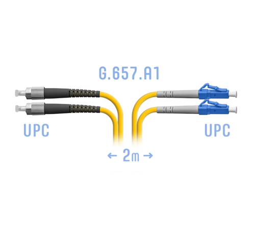 Патчкорд оптический LC/UPC-FC/UPC SM G.657.A1 Duplex 2 метра