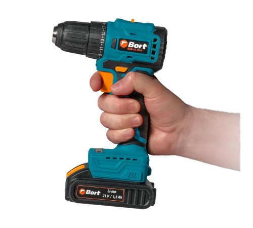 Bort BAB-21-BLK (2X1,5AH) Дрель-шуруповерт аккумуляторная [93413526] { 21 В, 1.5 Ач, Li-lon, 2 Акб }