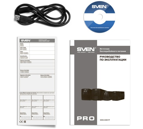 ИБП SVEN Pro 1500 (LCD, USB), линейно-интерактивный, автоматический стабилизатор напряжения, 1500Вт, 900Ва, 3 евророзетки, USB, RJ-45, черный, габариты 140?350?175мм, 10кг. (SV-013875)
