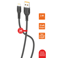 Кабель GoPower GP06L USB (m)-Lightning (m) 1.0м 2.4A ПВХ черный (1/200/800) GoPower GP06L USB (m)-Lightning (m) 1.0м 2.4A ПВХ черный (1 / 200 / 800) (00-00022784)