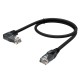 GCR Патч-корд прямой 2.0m UTP кат.5e, черный, левый угол, литой, ethernet high speed, RJ45, T568B, GCR-53151 Greenconnect RJ45(m) - RJ45(m) Cat. 5e 2м чёрный (GCR-53151)