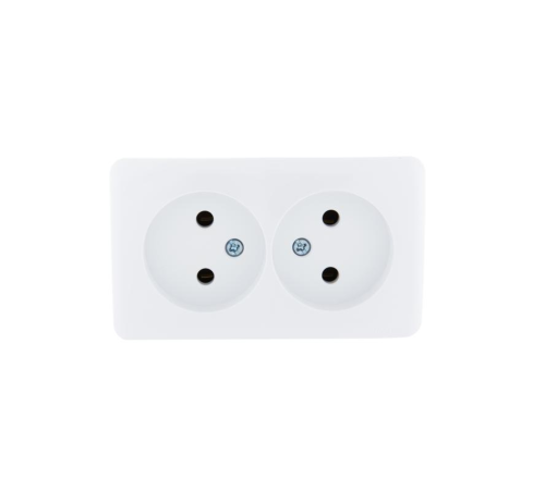 Розетка 2-м ОП Viola 16А IP20 без заземл. бел. LEZARD 751-0200-128