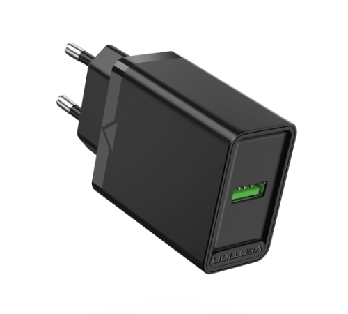 Сетевое зарядное устройство Vention на 1 порт USB A QC 3.0 2.4A  Черный Сетевое зарядное устройство Vention на 1 порт USB A QC 3.0 2.4A (FABB0-EU)