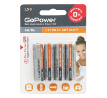 Батарейка GoPower R03 AAA BL4 Heavy Duty 1.5V (4/48/576) блистер (4 шт.) Батарейка GoPower R03 AAA (00-00015595)