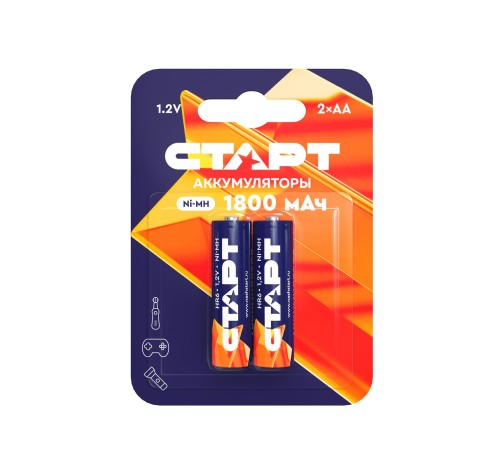 Аккумулятор СТАРТ Ni-MH  HR6 AA 1800mAh BL2 Аккумулятор СТАРТ Ni-MH HR6 AA 1800mAh BL2 (4610116221020)