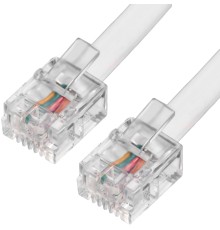 Greenconnect Телефонный шнур удлинитель для аппарата  1.0m GCR-TP6P4C-1.0m, 6P4C (джек 6p4c - jack 6p4c) белый Greenconnect RJ11 - RJ11 1м (GCR-TP6P4C-1.0m)