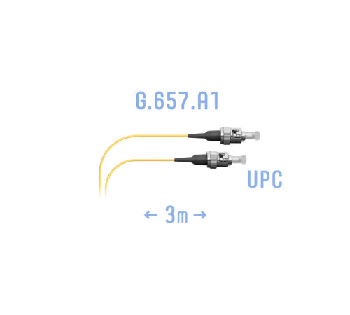 Шнур монтажный оптический ST/UPC SM G.657.A1 3 метра