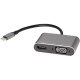 Адаптер USB Type-Cm-->VGA, HDMI 4k*30Hz, USB3.0, PD, Audio, iOpen (Aopen/Qust)<ACU4511> VCOM Адаптер-переходник AOpen/Qust USB 3.1 Type C M/HDMI F/VGA F/USB 3.0 Type A F/Jack 3.5 mm F (ACU4511)