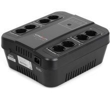 ИБП CROWN 650VA/390W, корпус пластик, 1x12V/7AH, розетки 8*EURO, трансформатор AVR 220/230/240В ± 25%, съёмный кабель питания 1.8 м, порт RJ-11/45, порт USB управление с ПК, LED-индикация, защита: от перегрузки, от КЗ, от перепадов напряжения, ПО UPS CROW