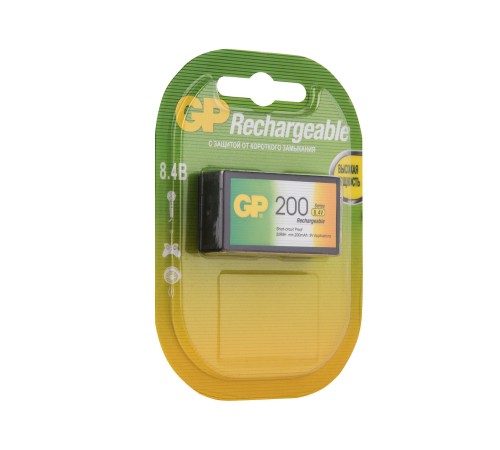 Аккумулятор GP 20R8H 9V NiMH 200mAh (1шт) Аккумулятор GP 20R8H 9V NiMH 200mAh (1шт)