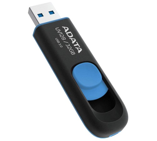 Флеш Диск A-Data 32Gb DashDrive UV128 AUV128-32G-RBE USB3.0 черный/синий