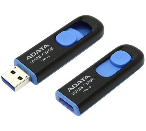 Флеш Диск A-Data 32Gb DashDrive UV128 AUV128-32G-RBE USB3.0 черный/синий