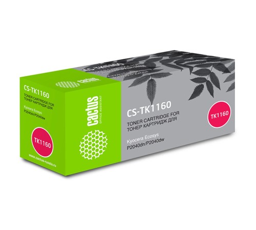Картридж лазерный Cactus CS-TK1160 черный (7200стр.) для Kyocera Ecosys P2040dn/P2040dw