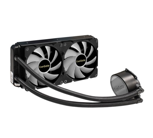 Exegate EX293458RUS Комплект водяного охлаждения ExeGate BlackWater-240.PWM.ARGB (3 PIN 5V ADDRESSABLE RGB подсветка, LGA2066/2011/1366/1150/1151/1155/1156/1200/1700/AM4/FM1/FM2/FM2+/AM2/AM2+/AM3/AM3+