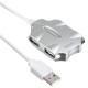 Разветвитель USB 2.0 Buro BU-HUB4-0.5-U2.0-Candy 4порт. серебристый