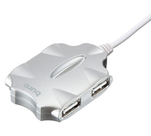 Разветвитель USB 2.0 Buro BU-HUB4-0.5-U2.0-Candy 4порт. серебристый